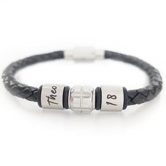 Teenage Boy Custom Leather Bracelet