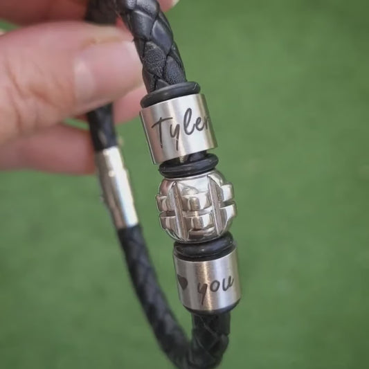 Teenage Boy Custom Leather Bracelet