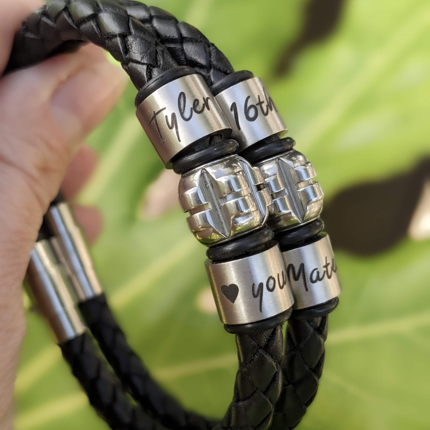 Teenage Boy Custom Leather Bracelet